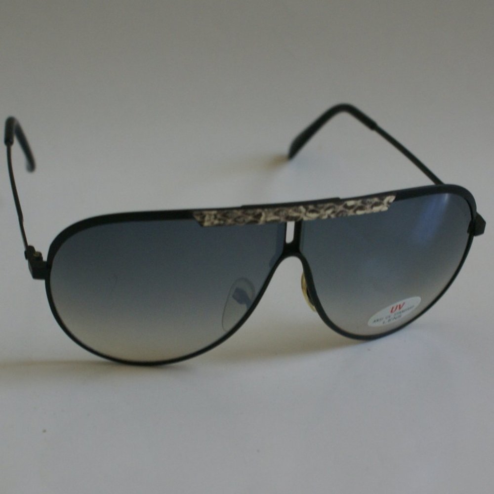 NWTVintage 80's/90's fashion aviator w/ snake skin pattern on top bar sunglasses